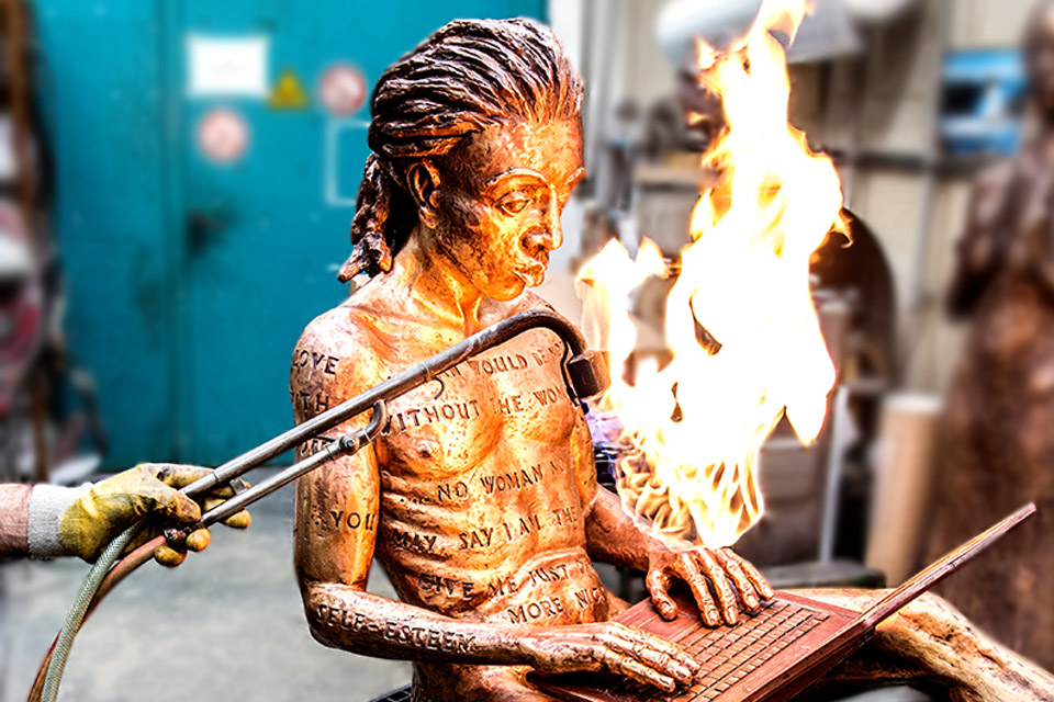 Herstellung-Bronzeskulptur-Patina